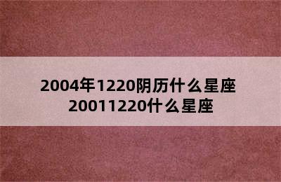 2004年1220阴历什么星座 20011220什么星座